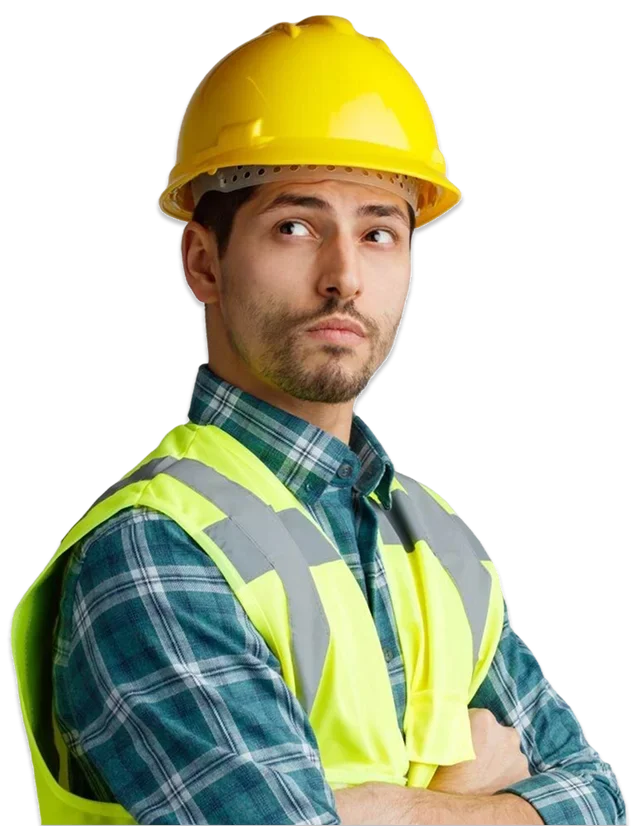 confident young male engineer wearing safety helmet uniform standing profile view looking side while keeping arms crossed isolated white background with copy space 1 e1766594777913
